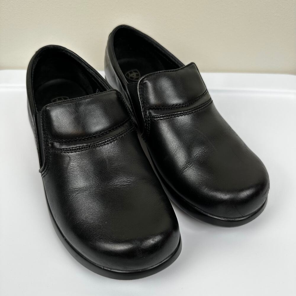 Ariat Sutter Clog Mule Professional Work Comfort Slip On Black Leather 9C Wide